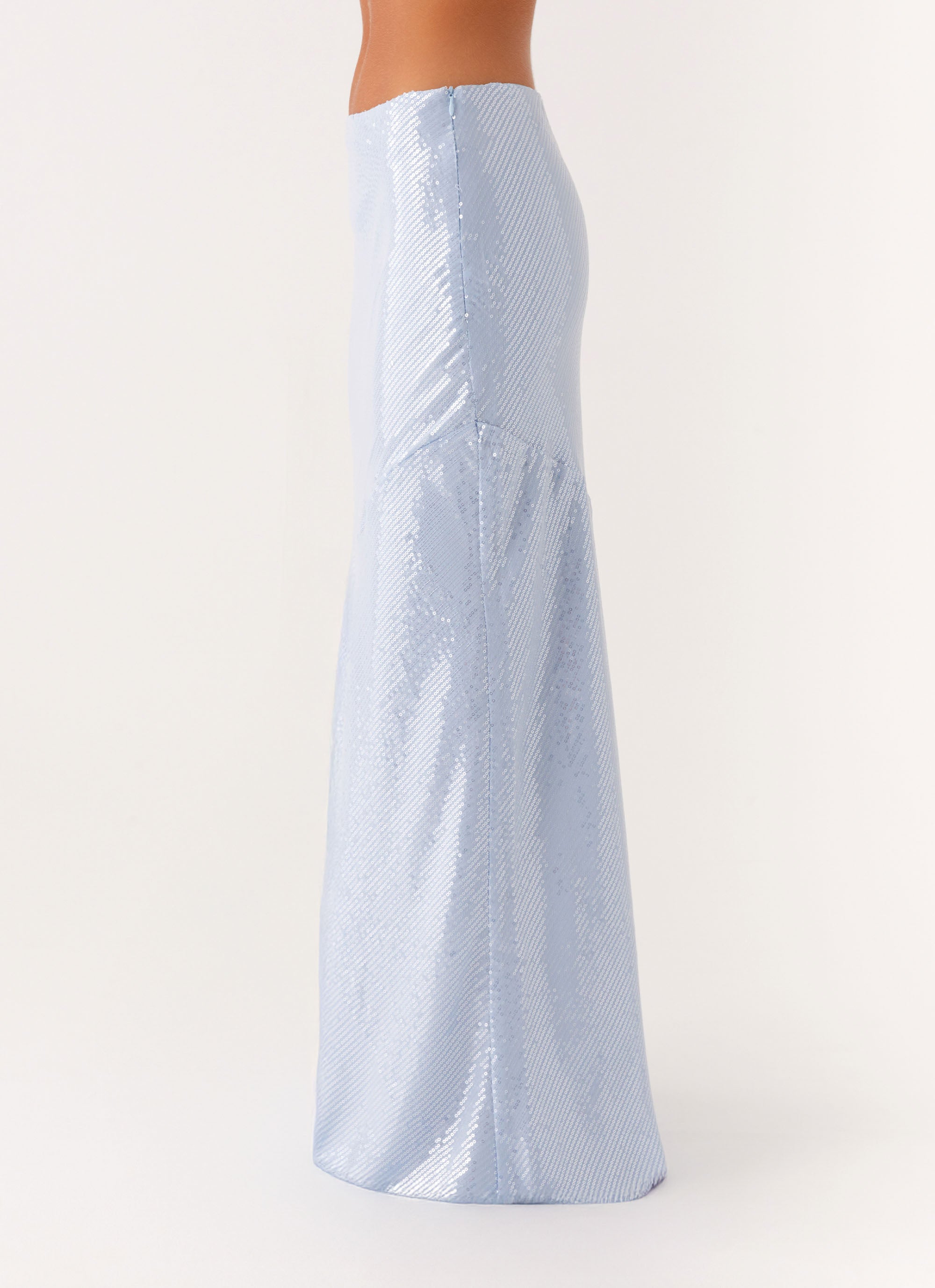 Algorithm Sequin Maxi Skirt - Blue