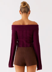 All Hours Cable Knit - Plum