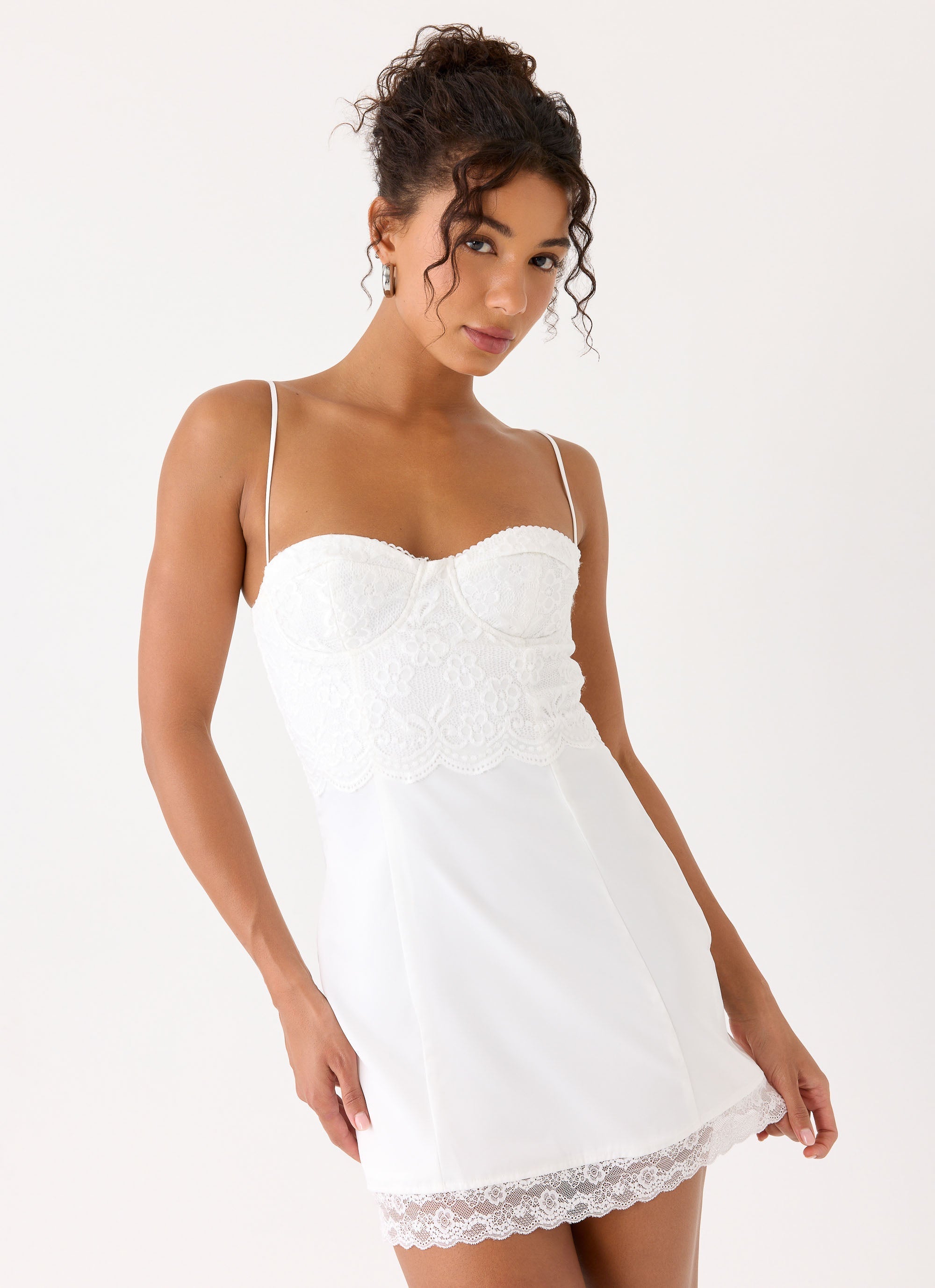 Aloura Lace Mini Dress - White