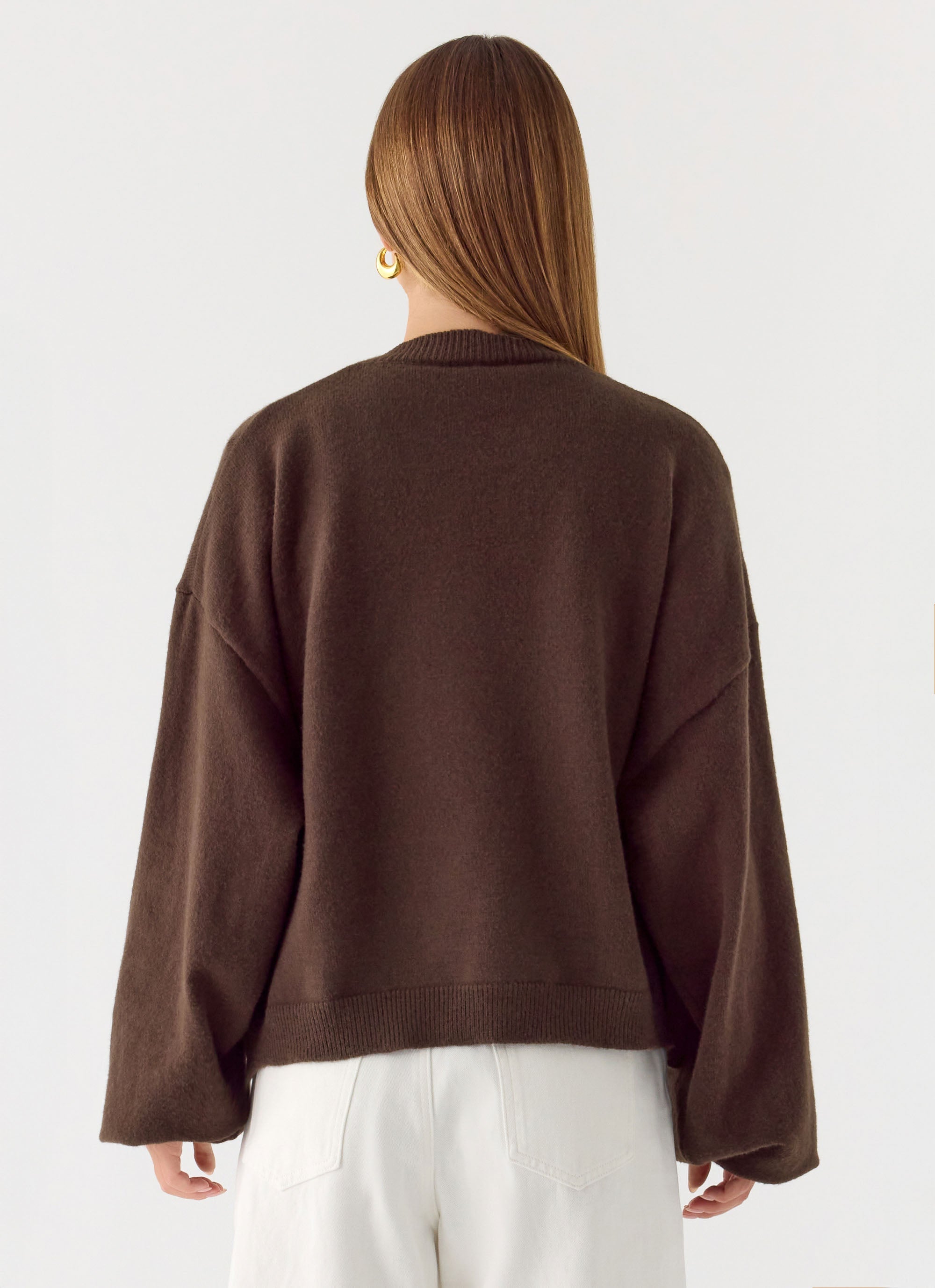 Annie One Button Cardigan - Chocolate
