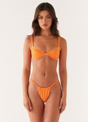 Airlie Scrunch Bikini Bottoms - Textured Orange