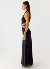 Astraeus Beaded Sequin Maxi Dress - Black