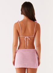 Aziza Crochet Bikini Top - Pink