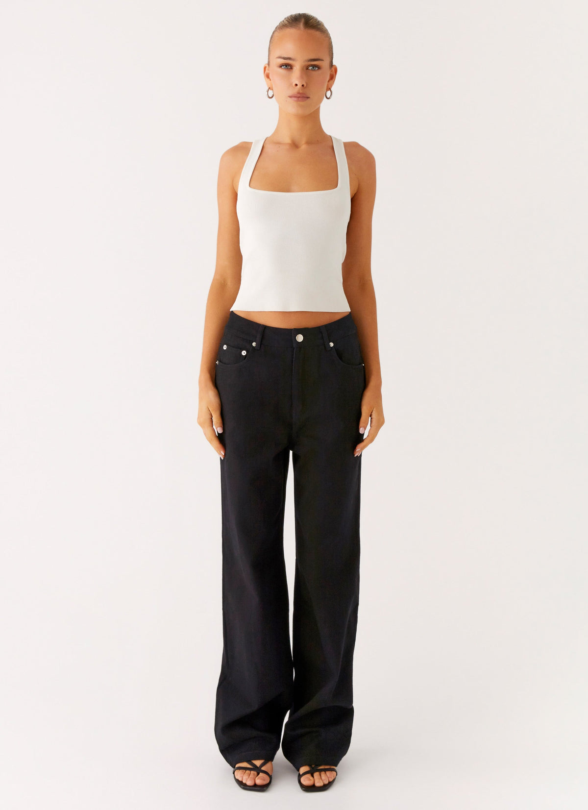 Back Again Straight Leg Denim Jeans - Black