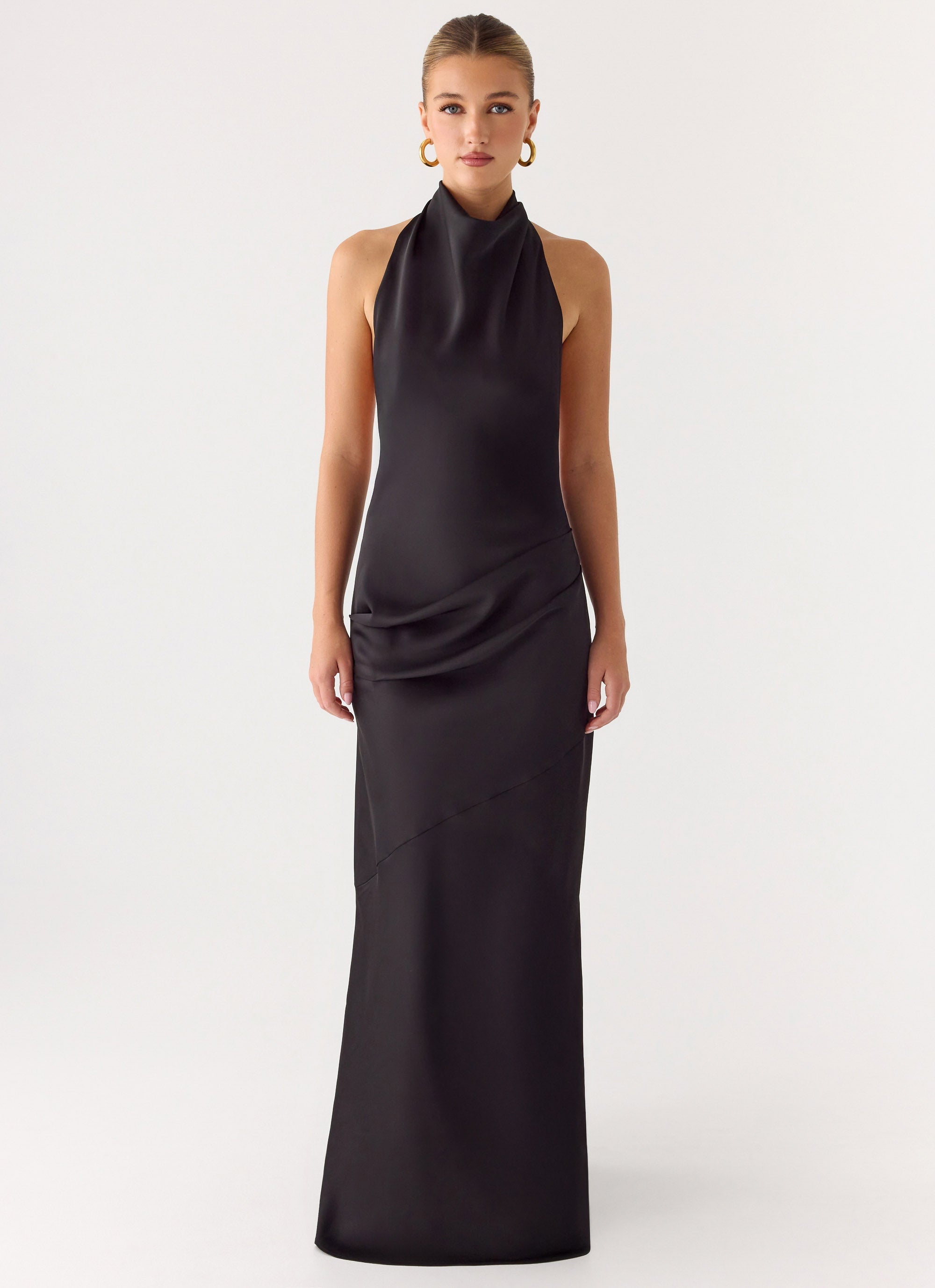Back To Life Halter Maxi Dress - Black