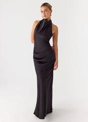 Back To Life Halter Maxi Dress - Black