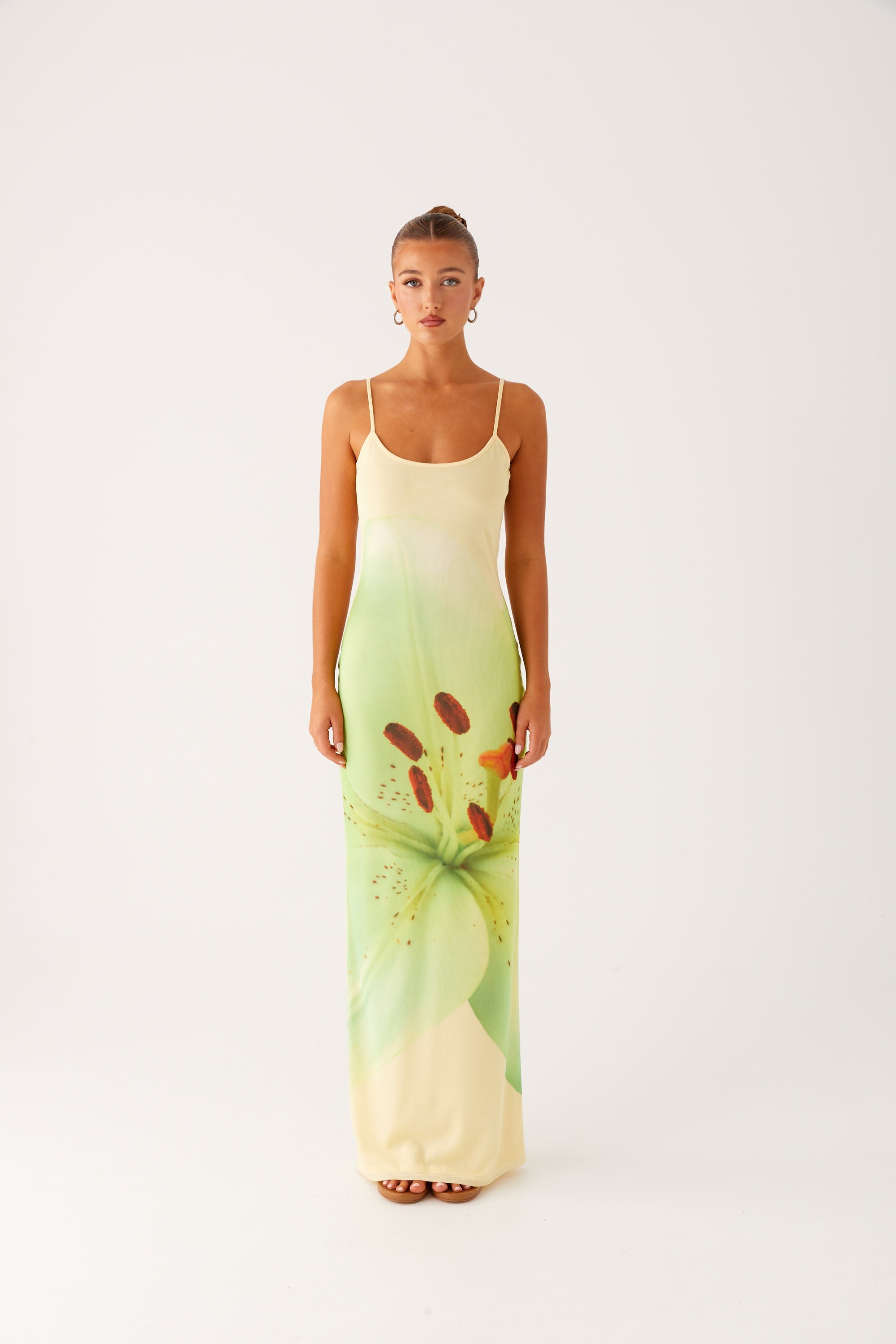 Bad News Mesh Maxi Dress - Yellow Lily