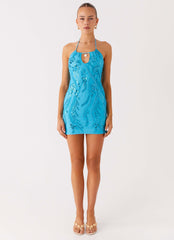Bebe Beaded Mini Dress - Royal Blue
