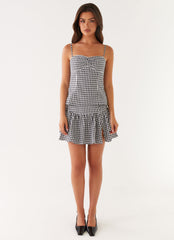 Bellamy Mini Skirt - Black Gingham