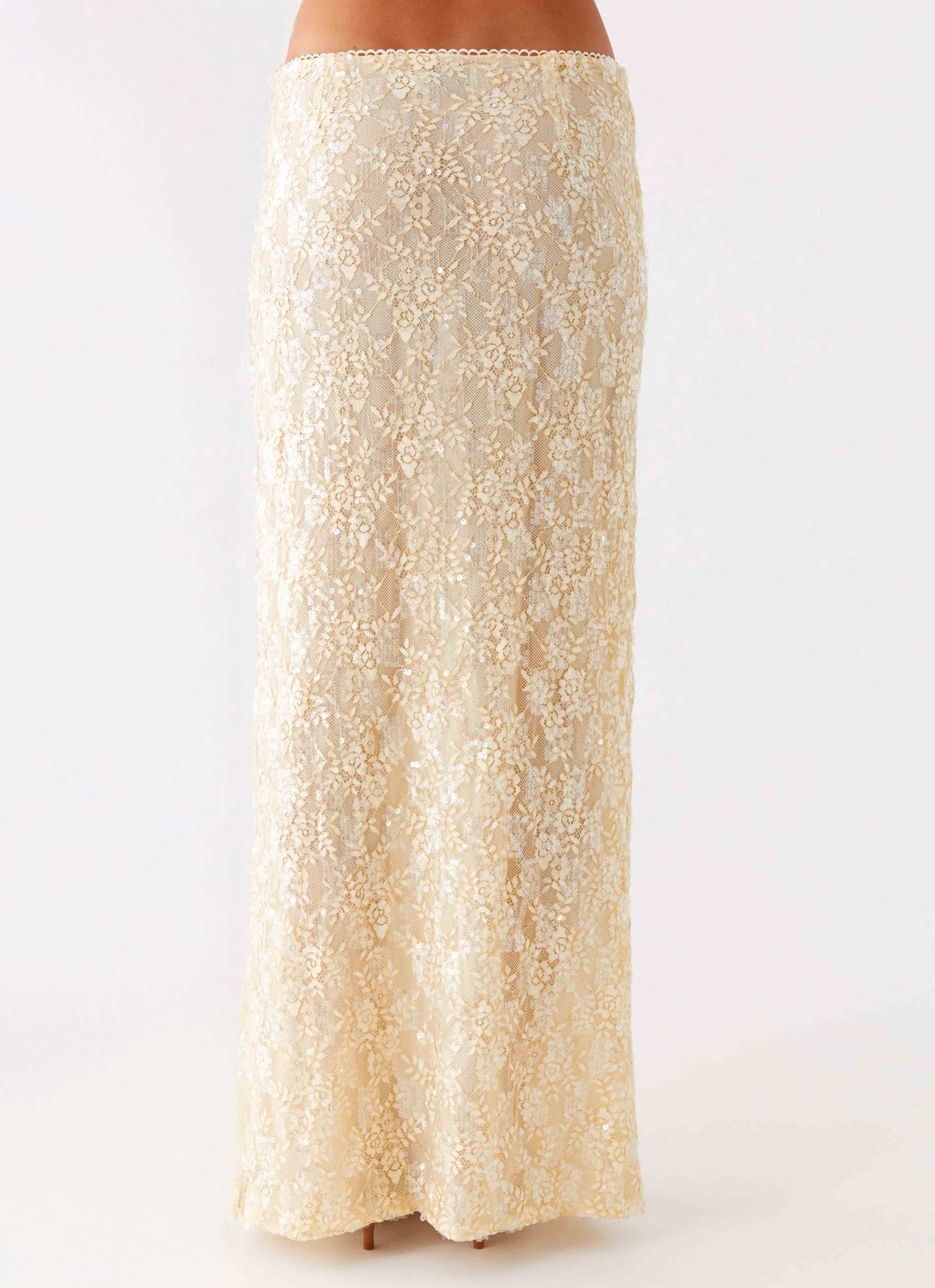 Bling It On Maxi Skirt - Ivory