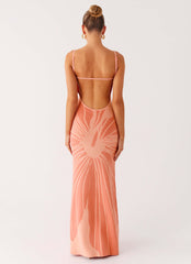 Bliss View Knit Maxi Dress - Peach