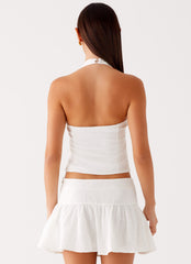 Brissy Halterneck Top - White