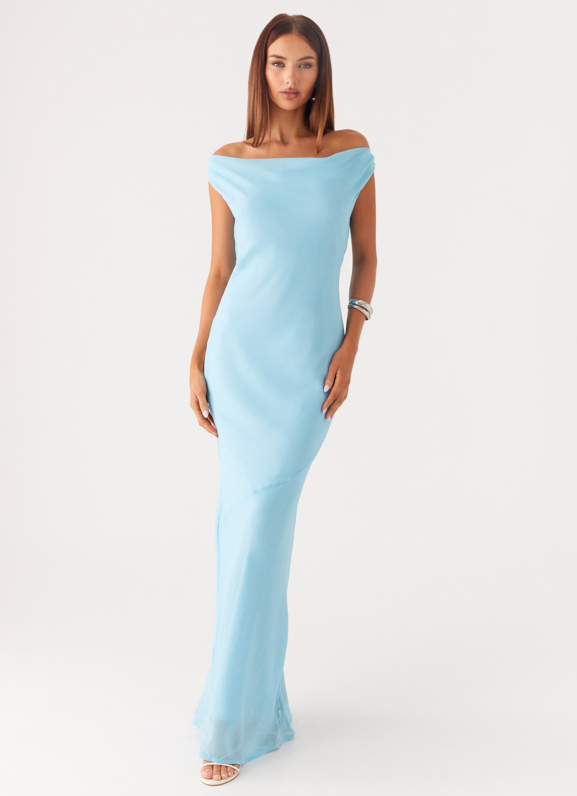 Brittany Chiffon Maxi Dress - Turquoise