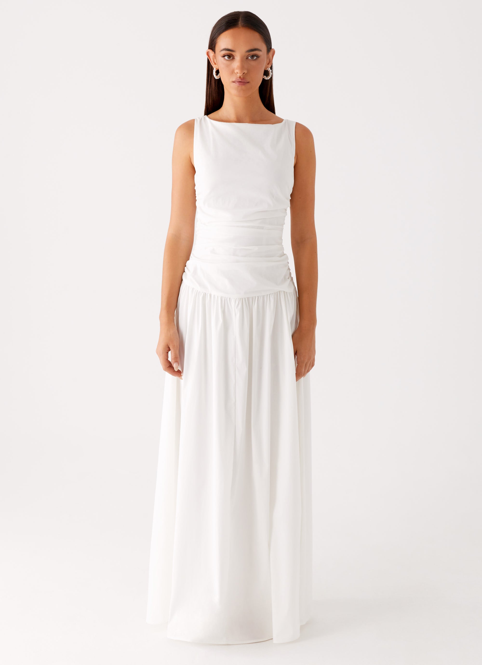 Carmel High Neck Maxi Dress - White