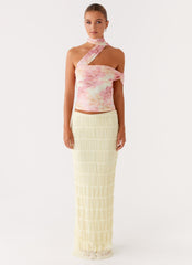 Christal Scarf Top - Floral Print