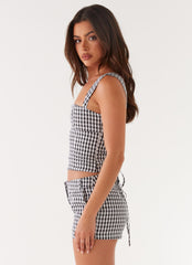 Clayton Top - Black Gingham