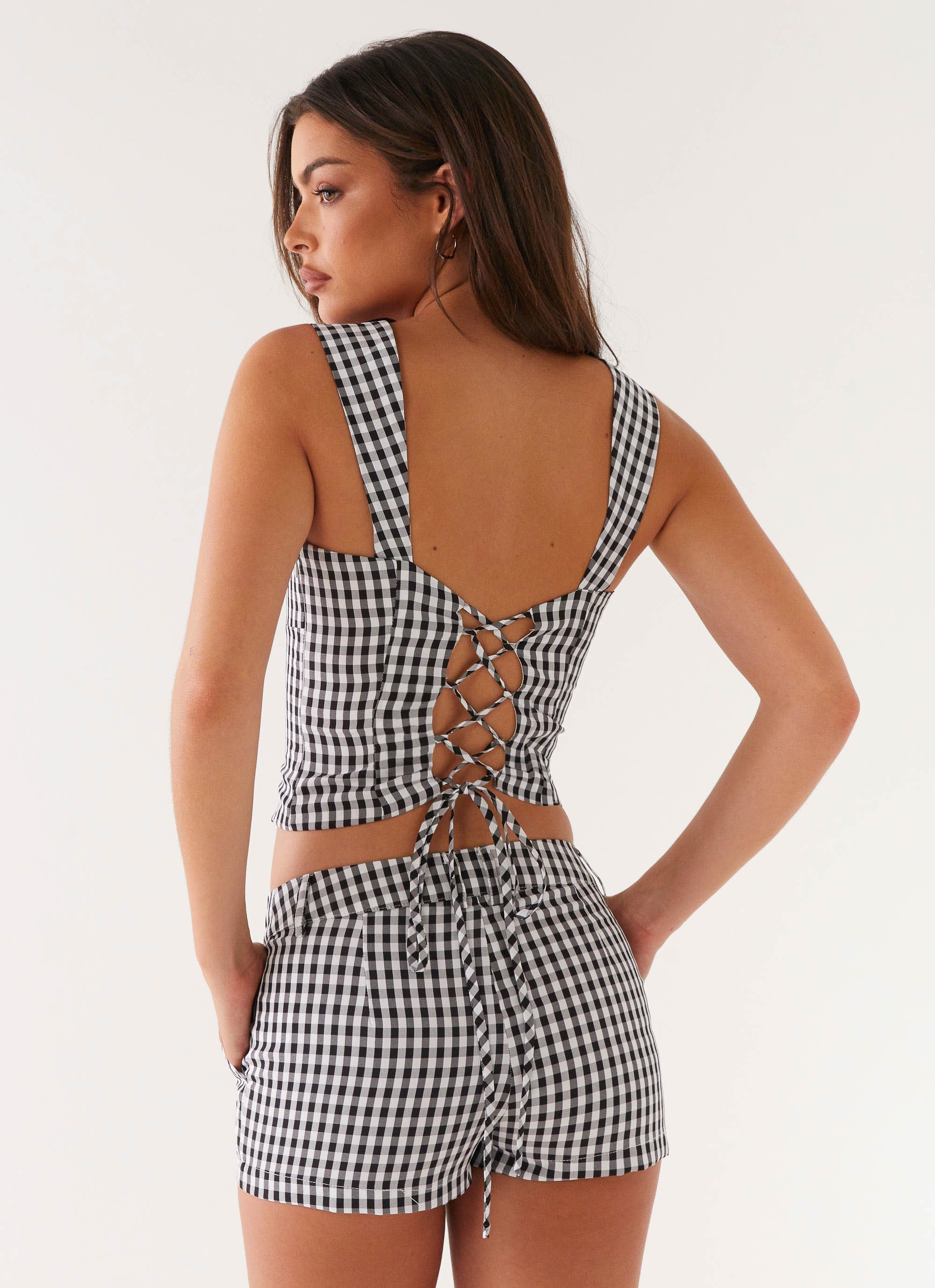 Clayton Top - Black Gingham