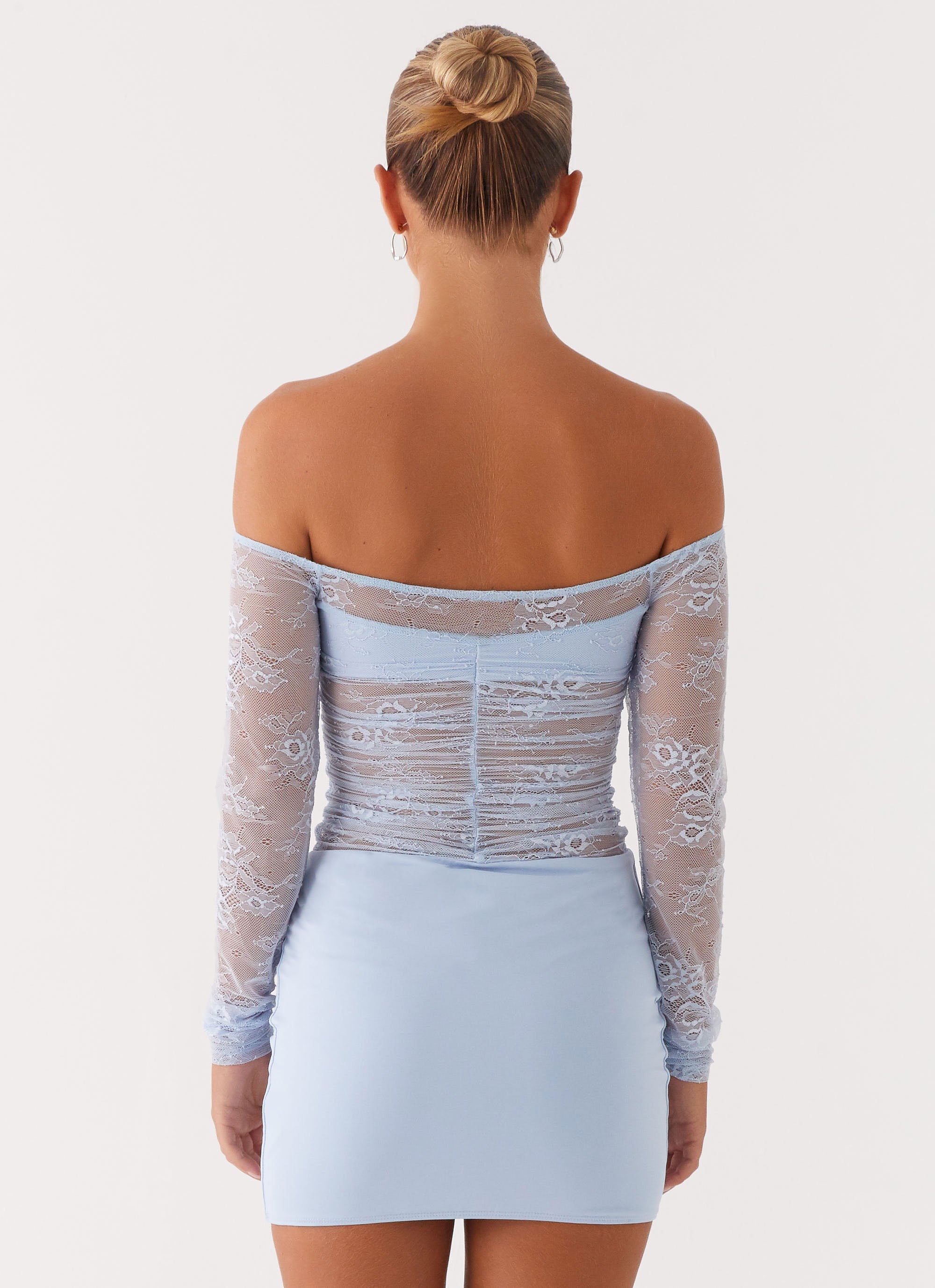 Collide Lace Mini Dress - Blue