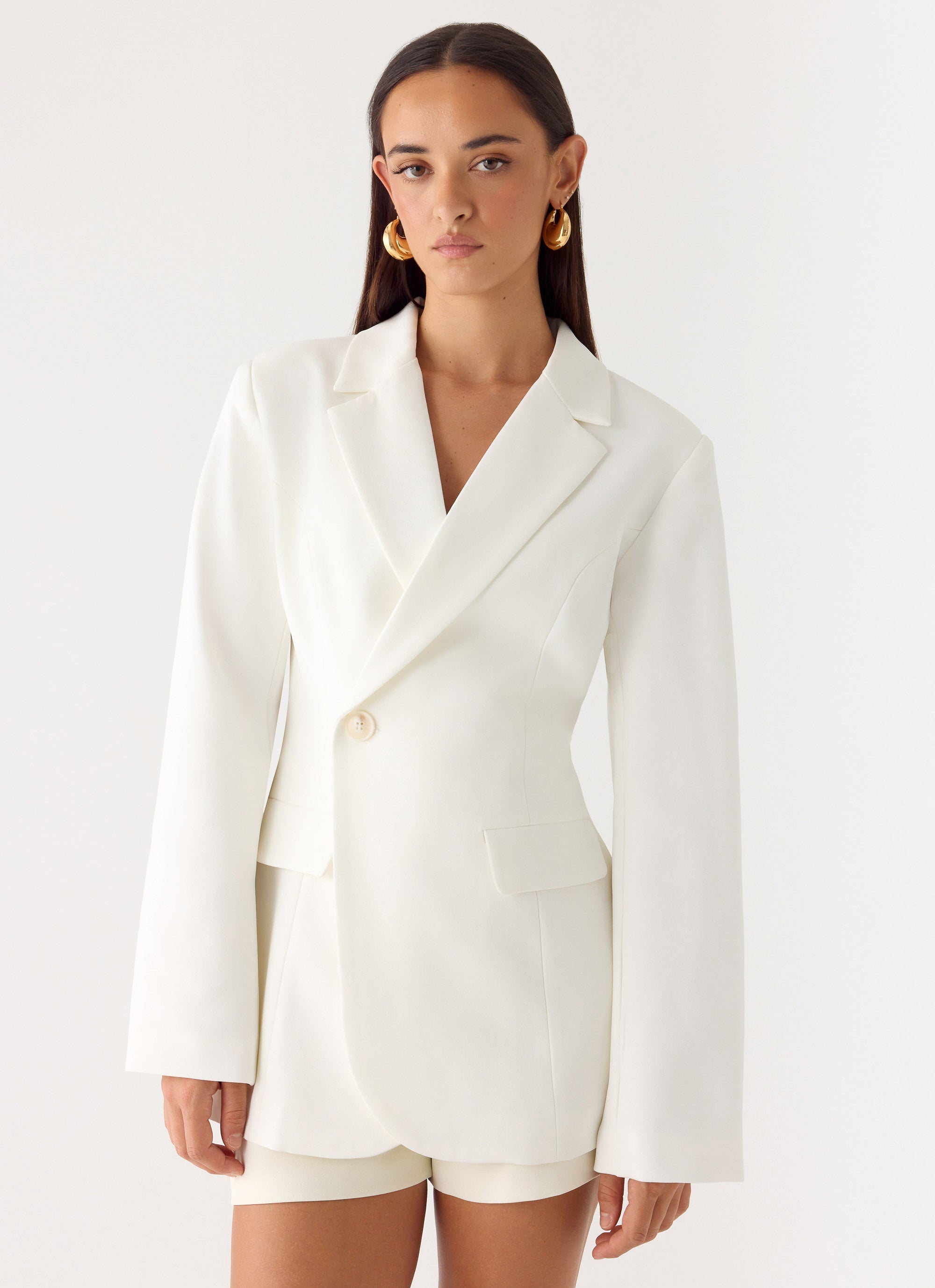 Culver Cinched Blazer - White