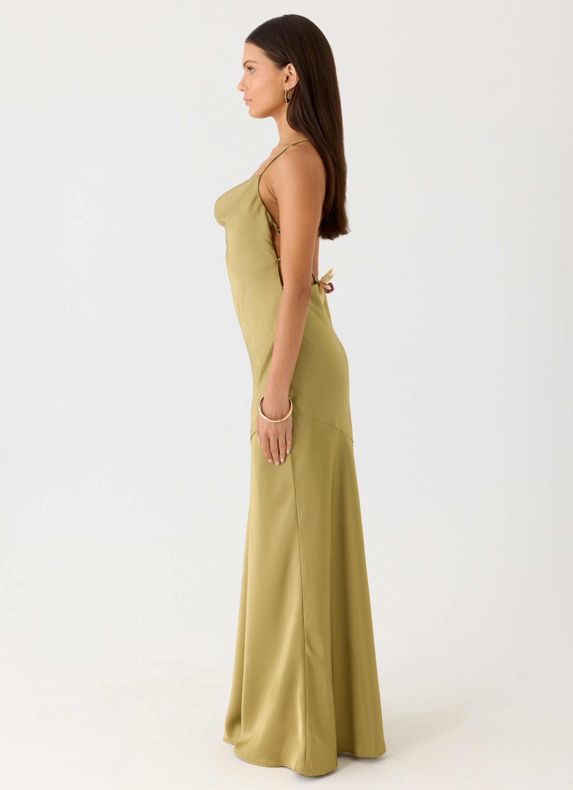 Darius Maxi Dress - Green Olive