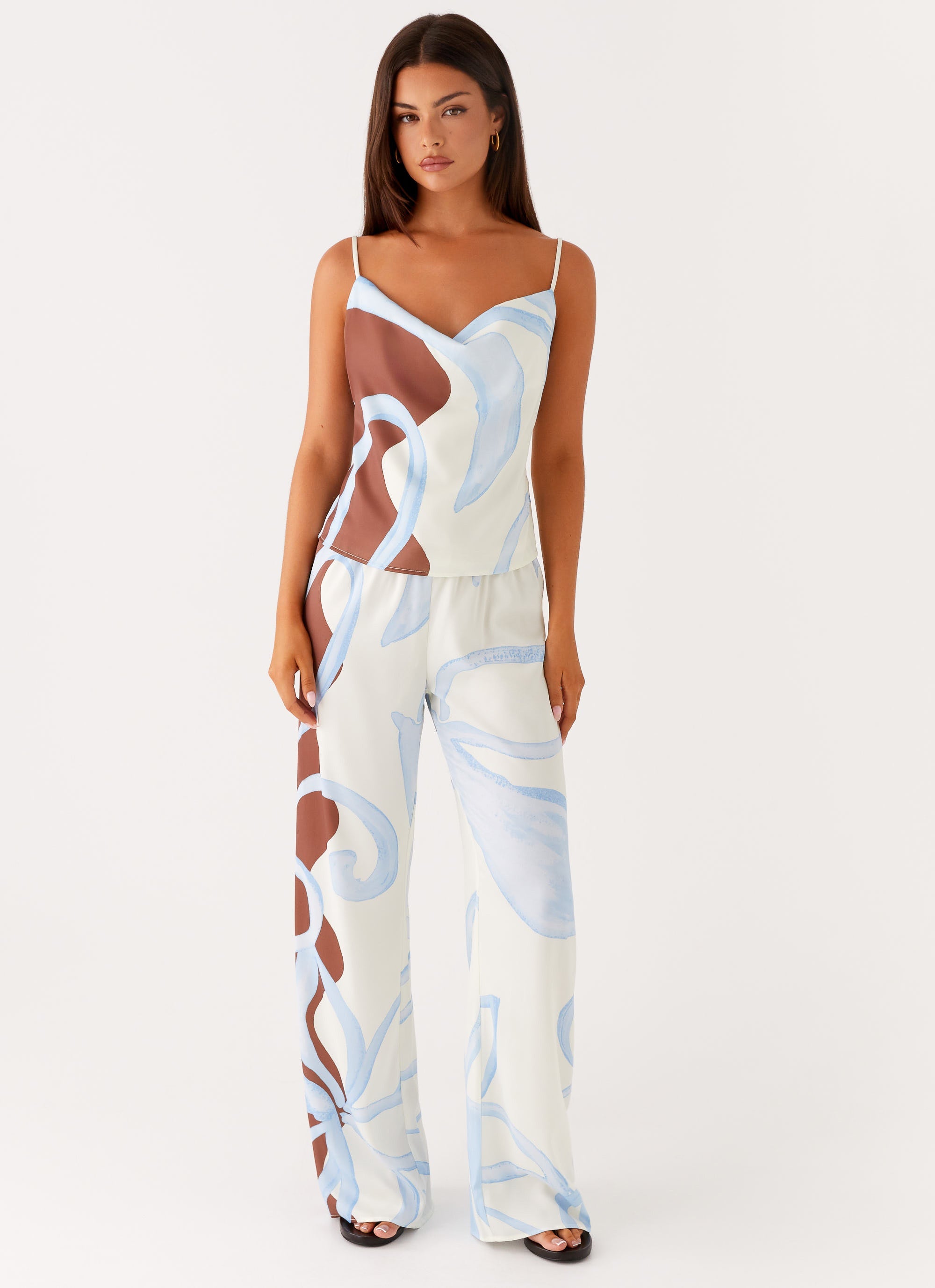 Deacon Low Rise Pants - Bloom Wave Print