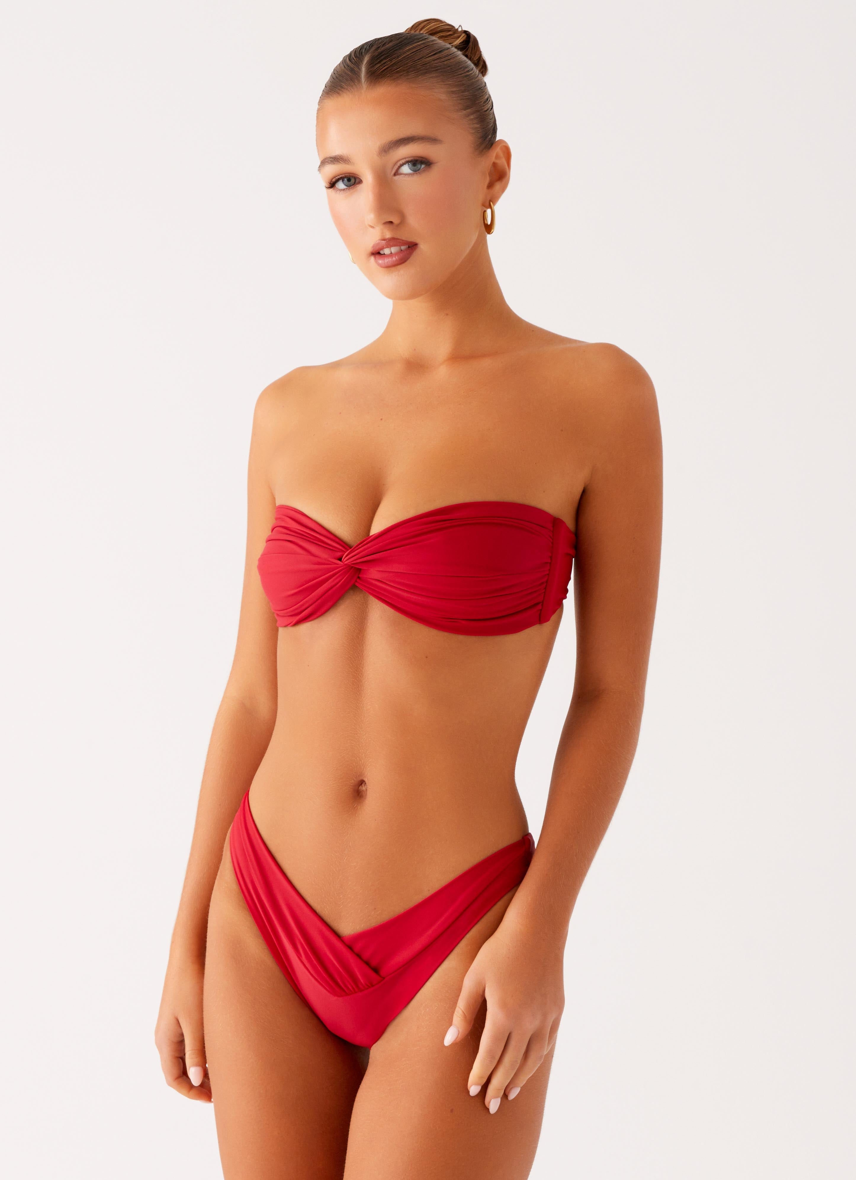 Delta Bikini Bottoms - Deep Red