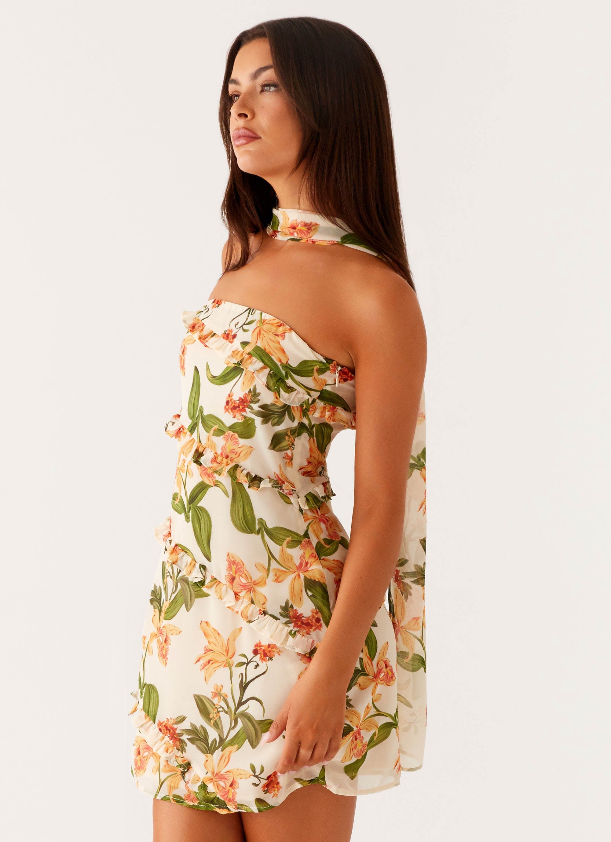 Edwina Strapless Mini Dress - Floral Print