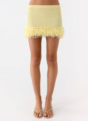 Elyssa Knit Mini Skirt - Lemon