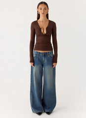 Francis Long Sleeve Top - Chocolate