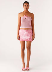 Galia Crochet Top - Pink