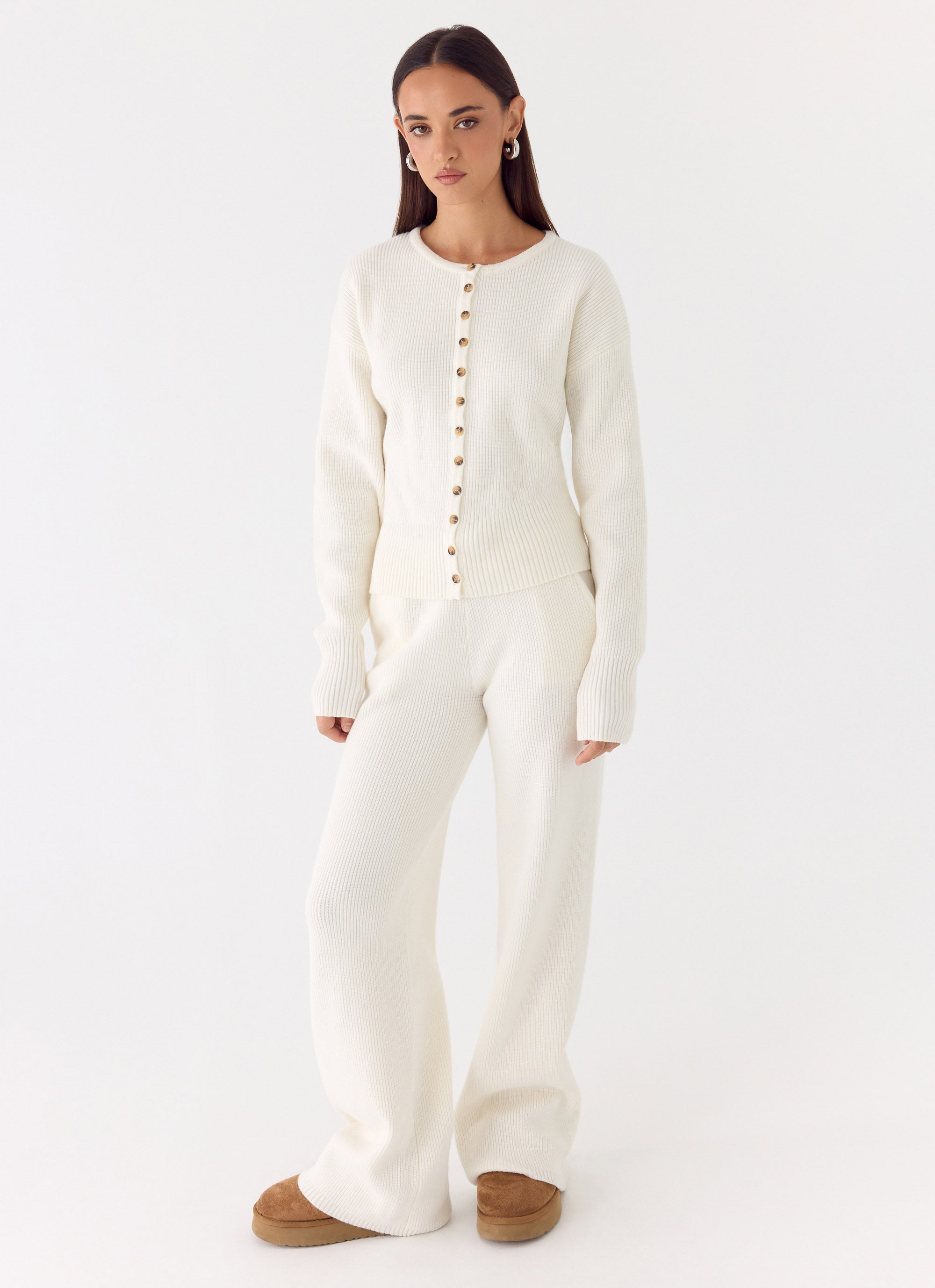 Harrison Low Rise Knit Pants - Ivory