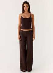 Hot as Ice Low Rise Pants - Chocolate