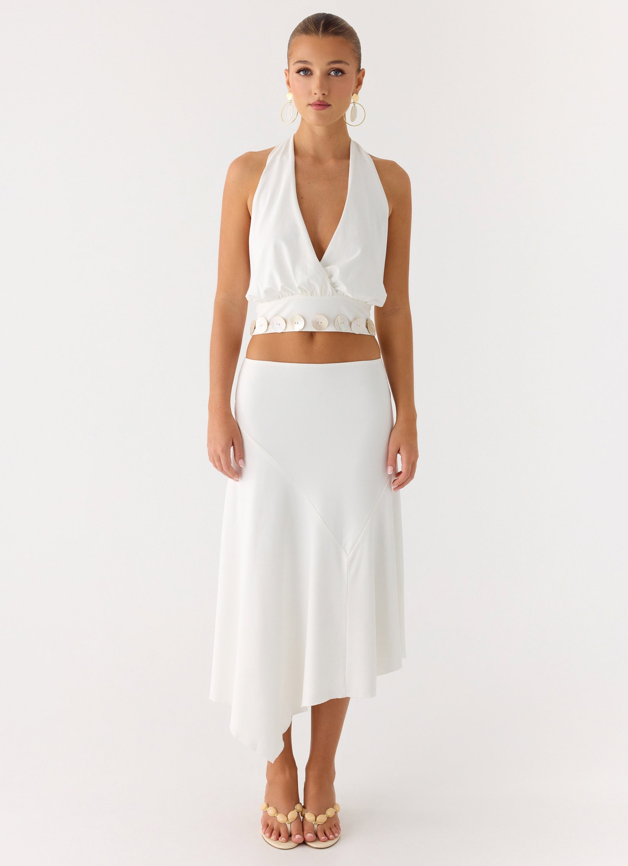 Ignite It Midi Skirt - White