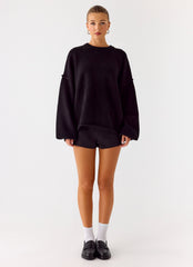 Jack Oversized Knit Sweater - Black