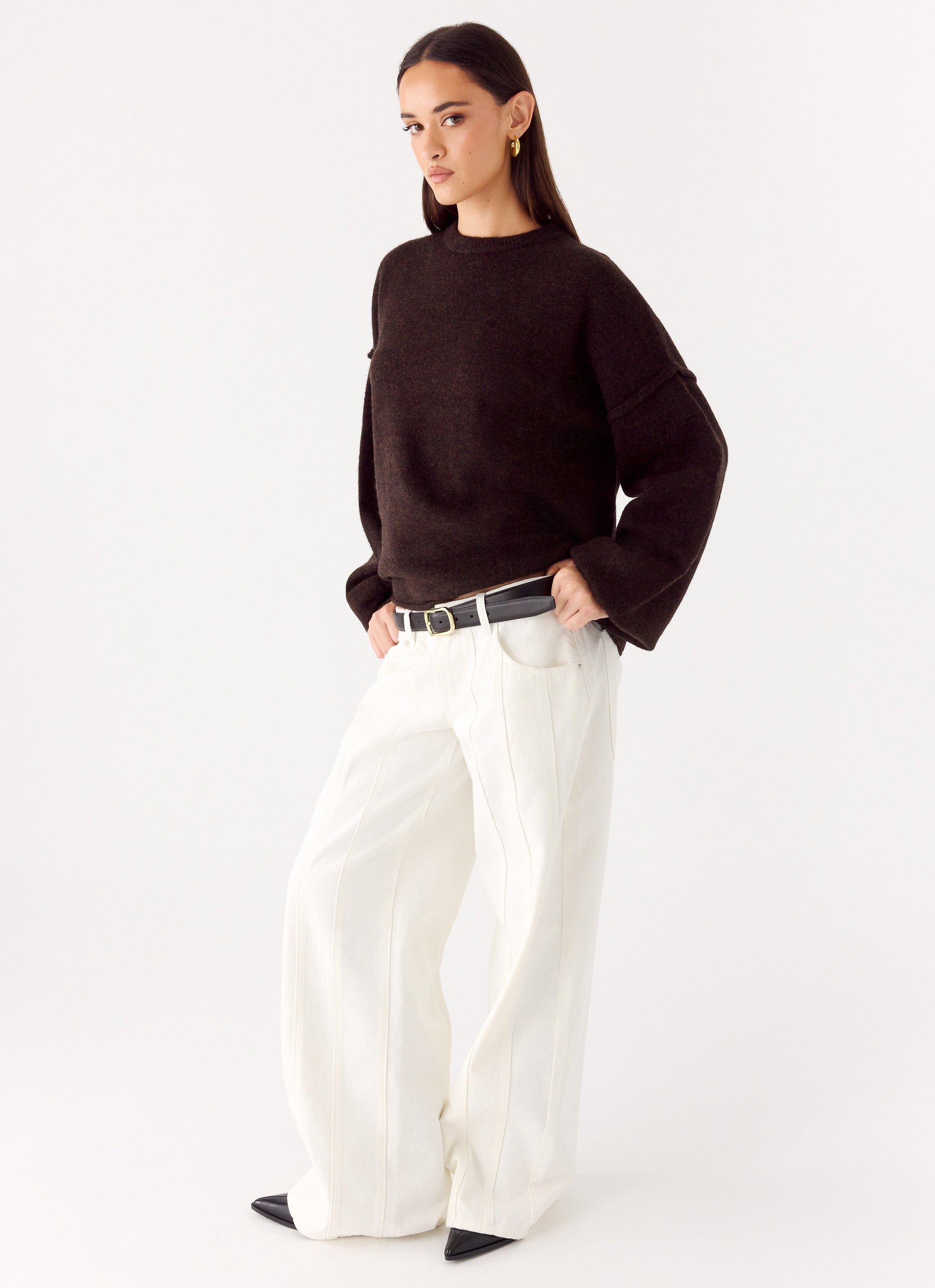 Jack Oversized Knit Sweater - Chocolate