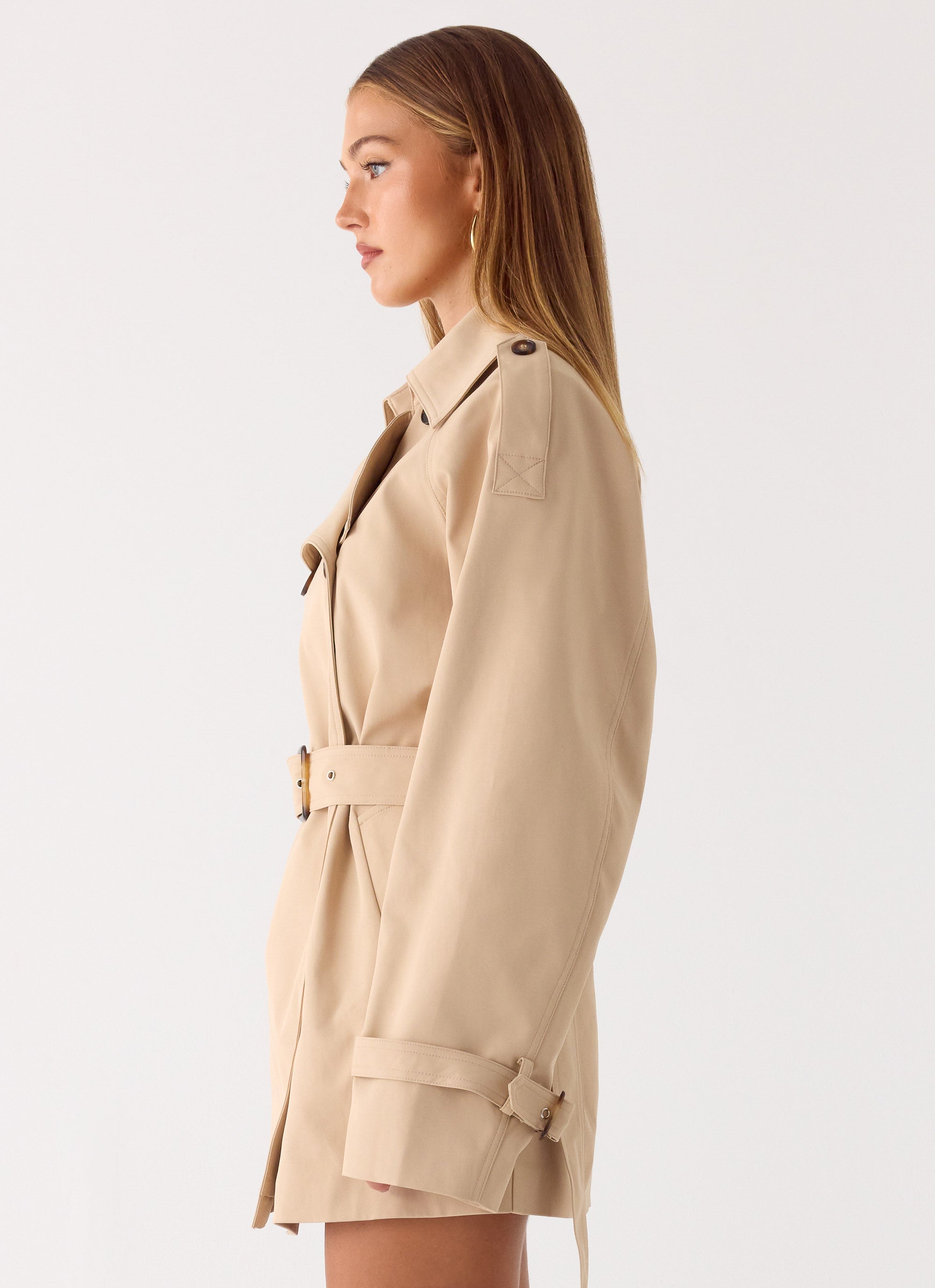 Jackie Mini Trench Coat - Tan