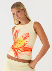 Jacqui Beaded Tank Top - Yellow