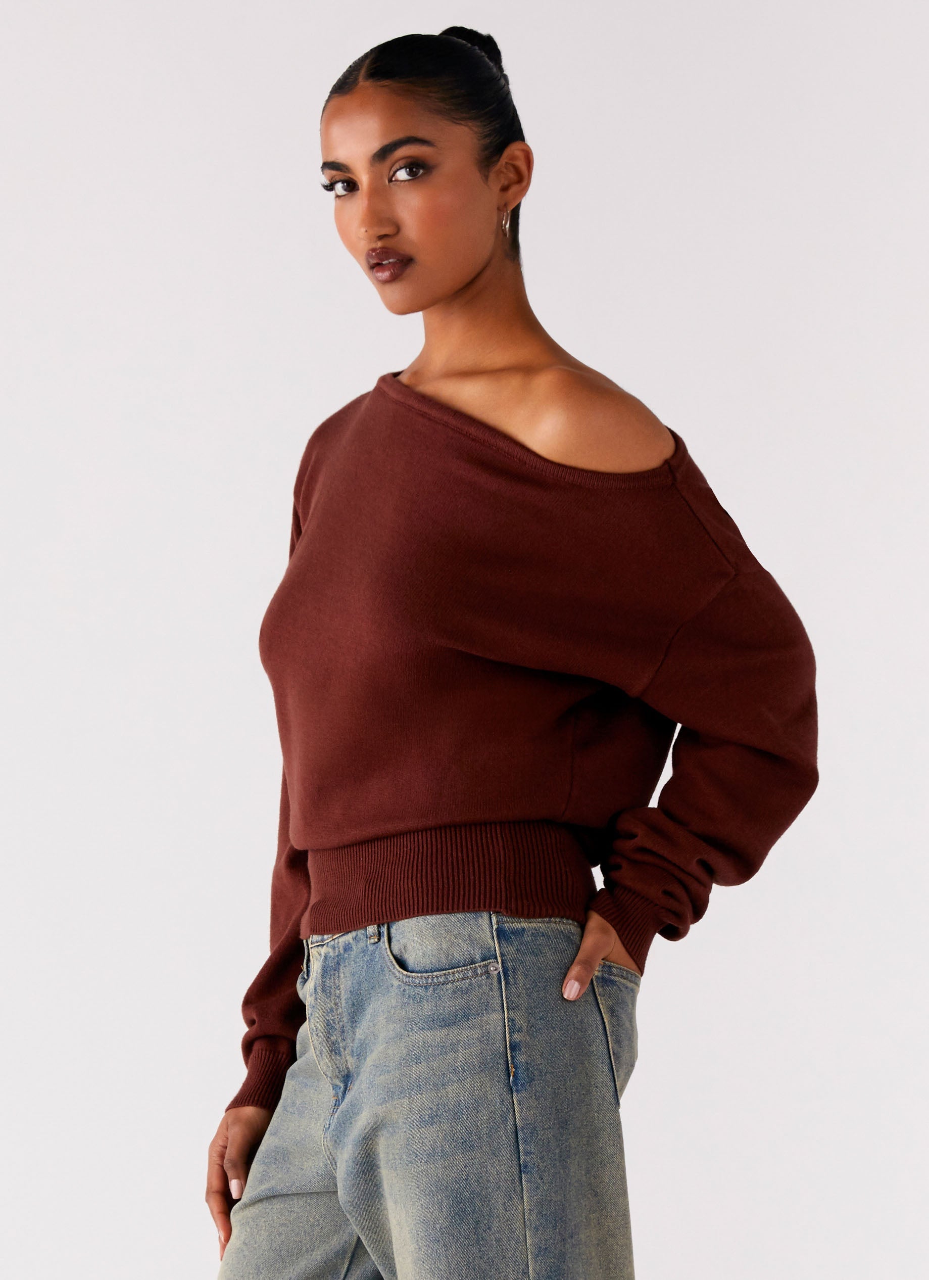 Jaelin Asymmetric Top - Chocolate