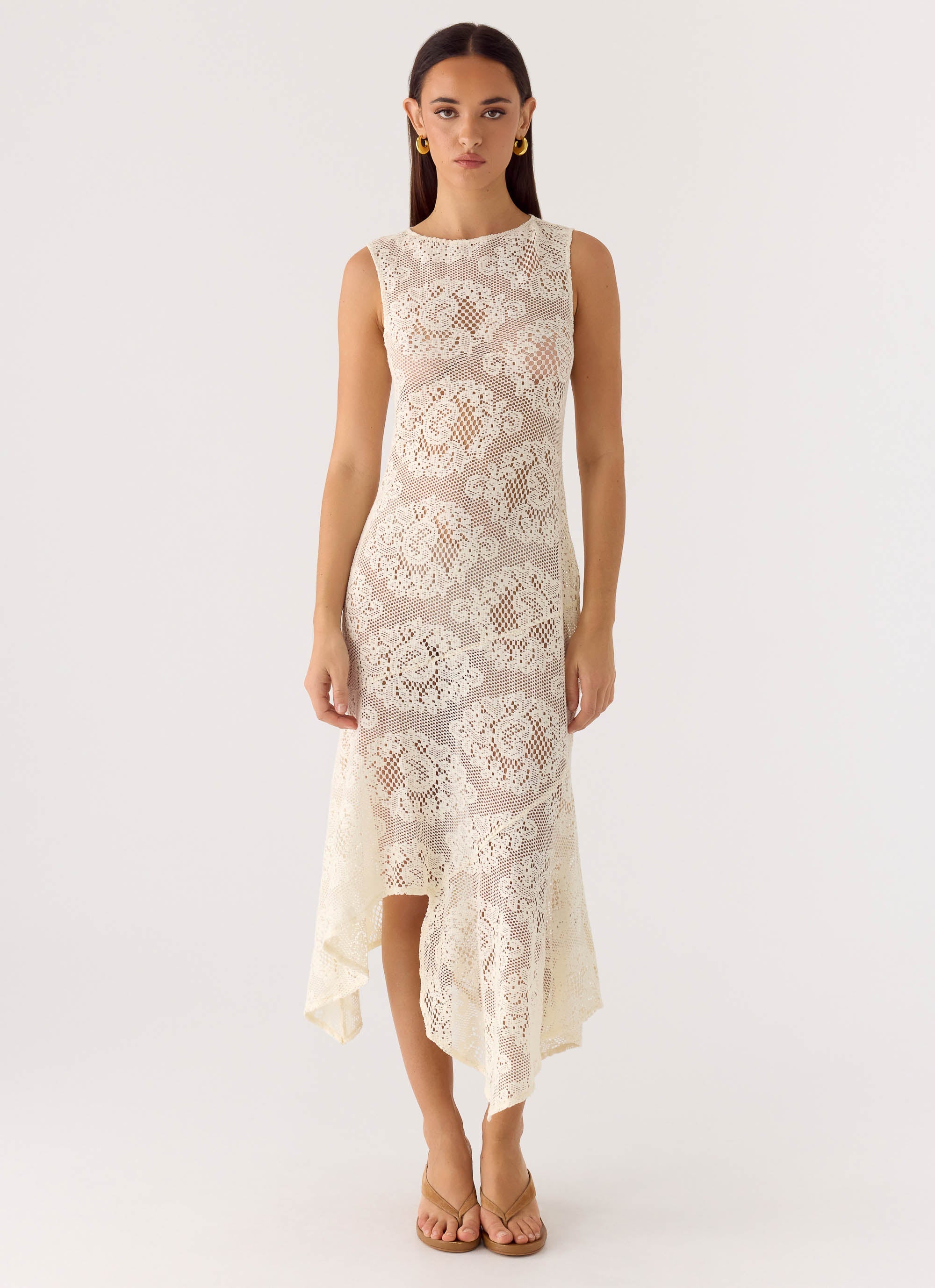 Janayia Midi Dress - Ivory