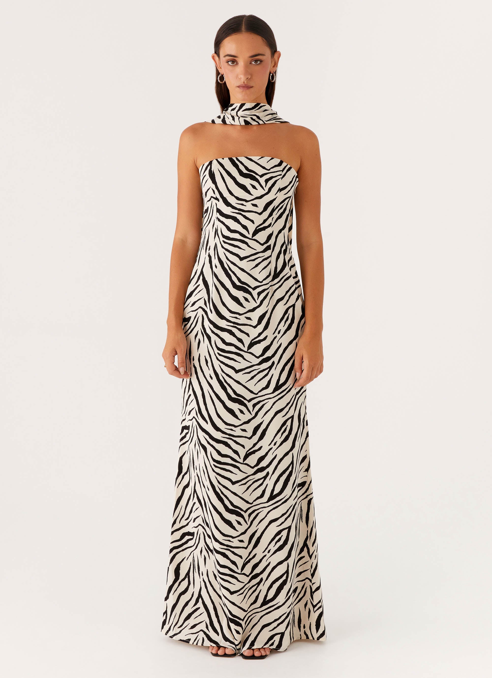 Jigsaw Strapless Maxi Dress - Zebra