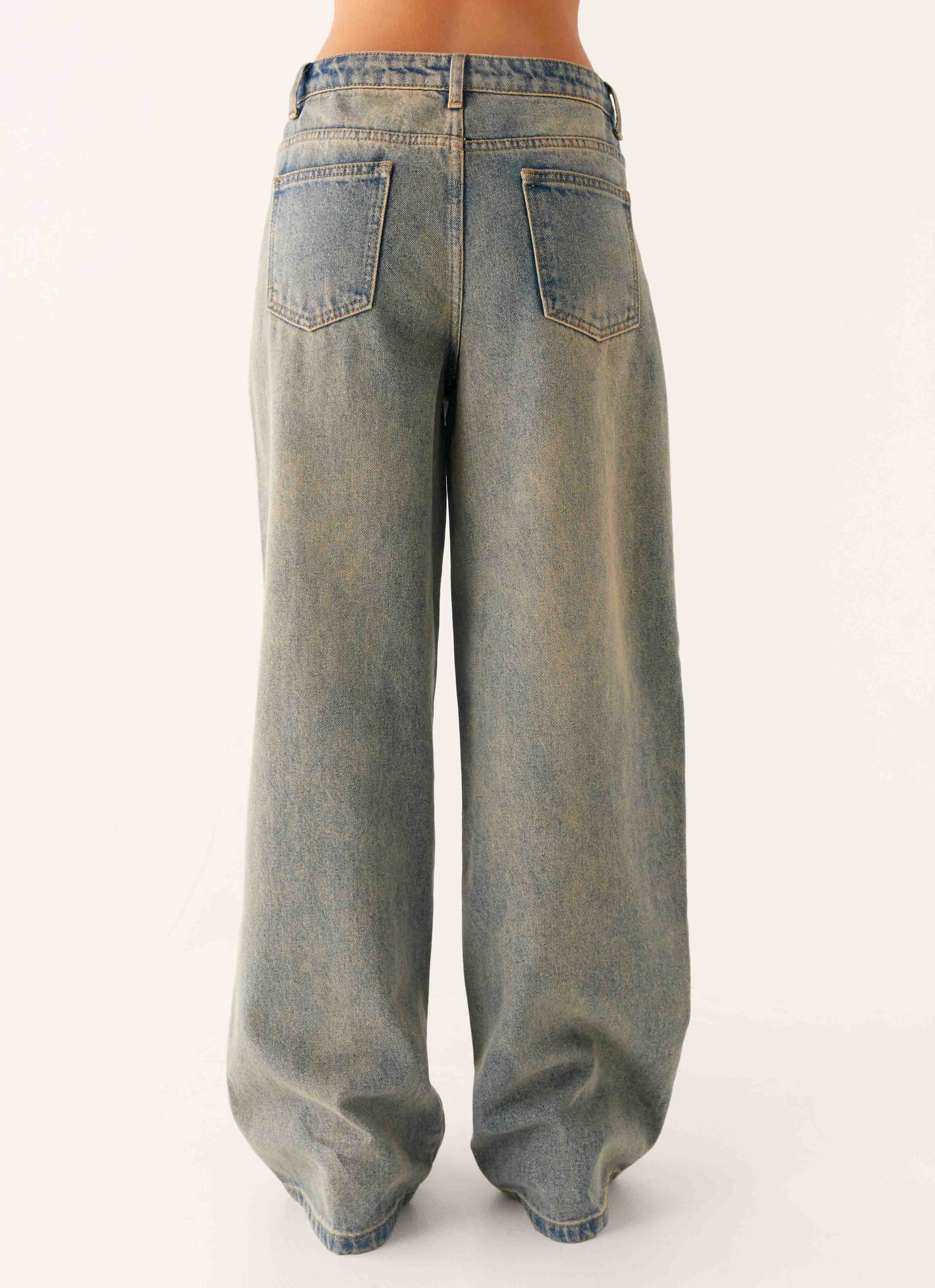 Keanna Low Rise Denim Jeans - Dirty Wash