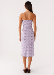 Keila Strapless Midi Dress - Lavender Meadow