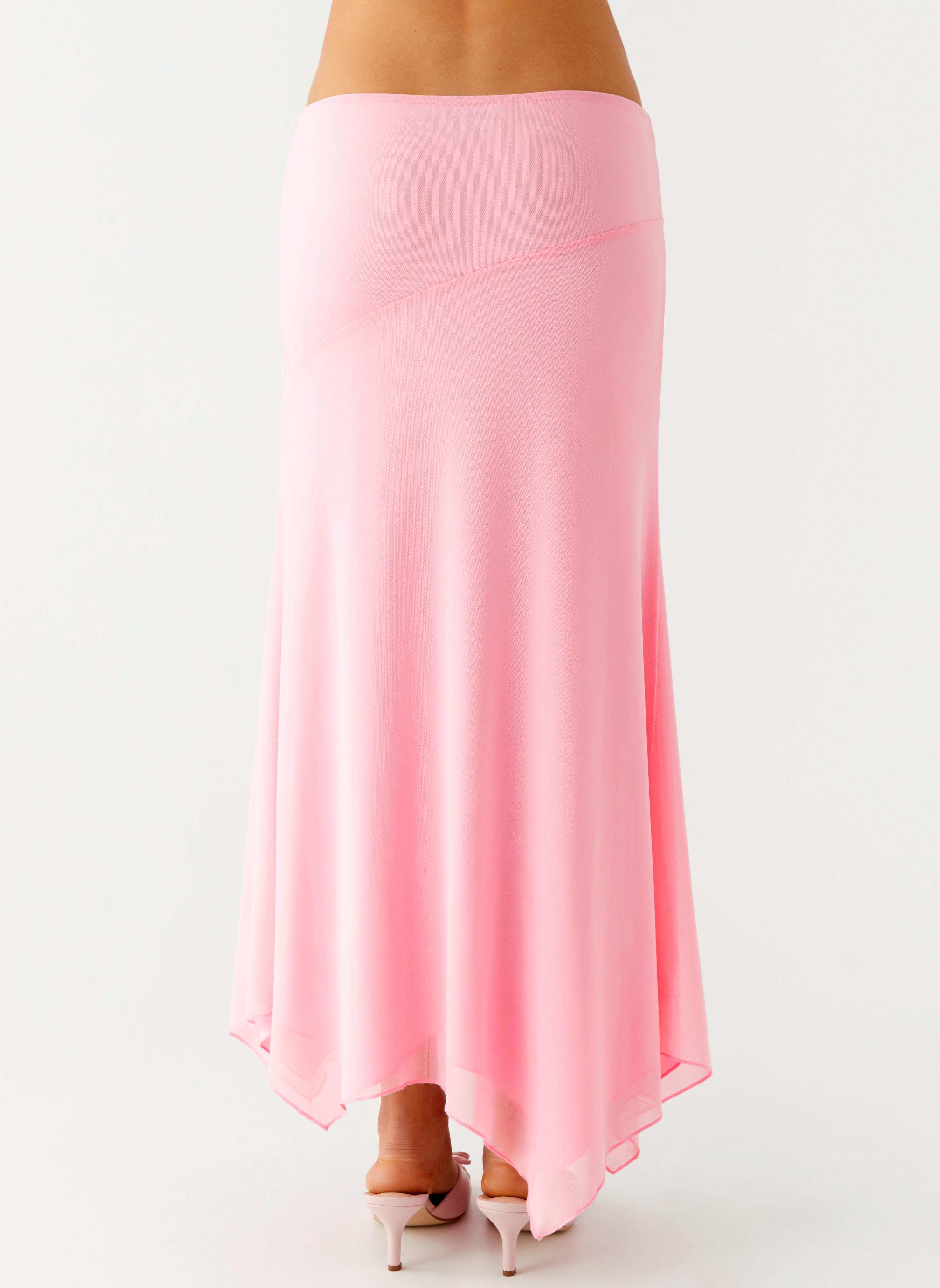 Kerrie Hanky Midi Skirt - Baby Pink