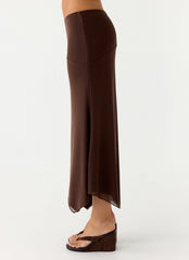 Kerrie Hanky Midi Skirt - Chocolate