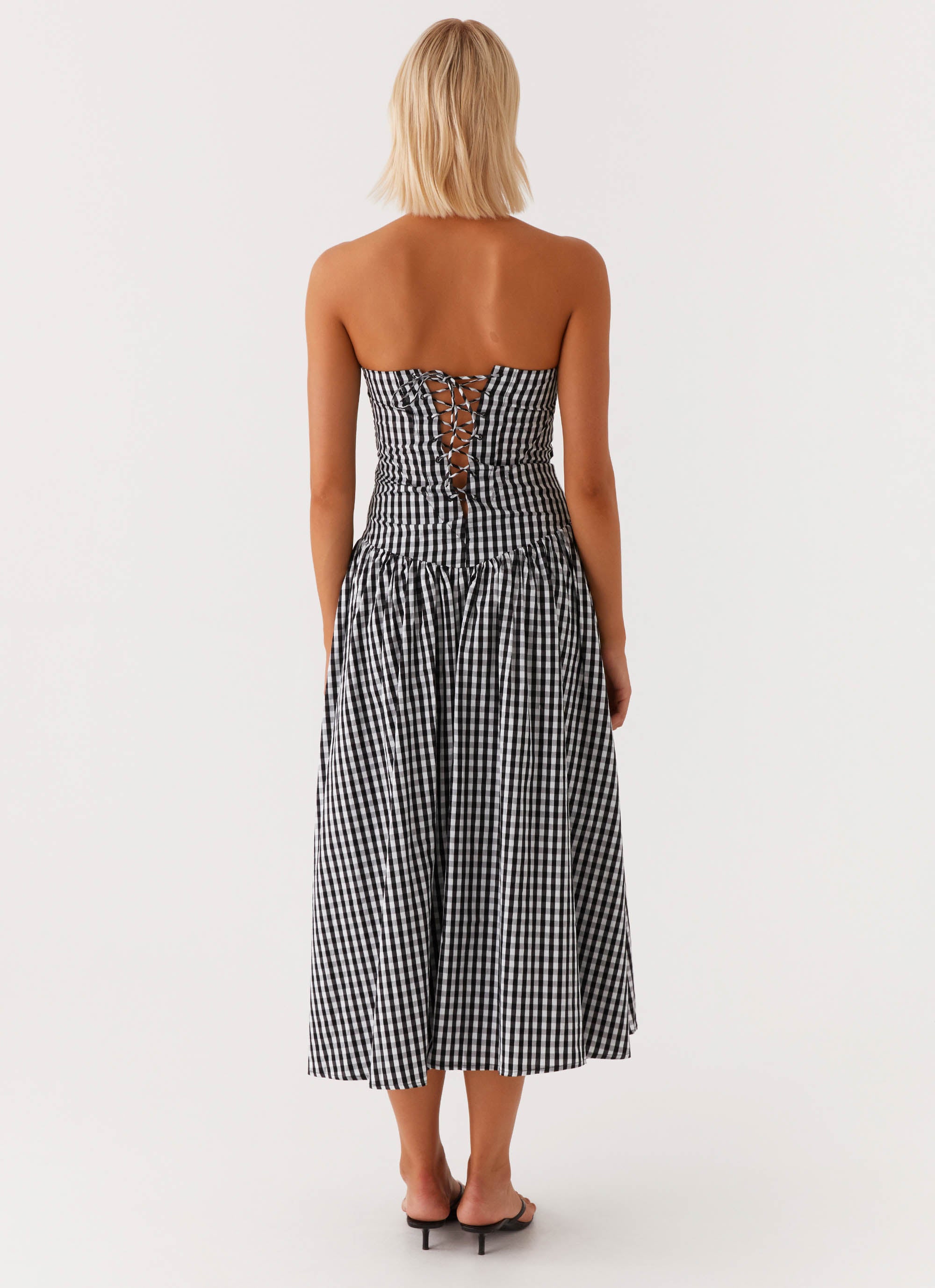 Larnie Midi Dress - Black Gingam