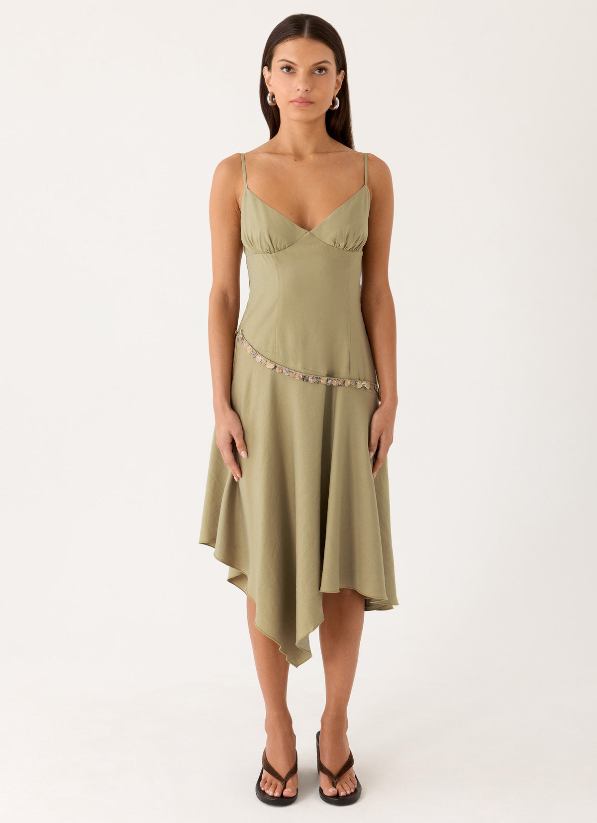 Lazure Midi Dress - Pale Olive