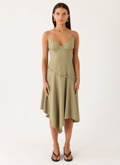 Lazure Midi Dress - Pale Olive