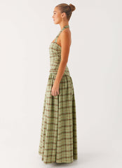 Lilith Maxi Dress - Forest Plaid
