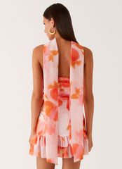 Manon Scarf Mini Dress - Blushing Blossom