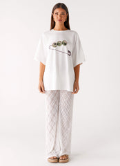 Matcha Lace Pants - White